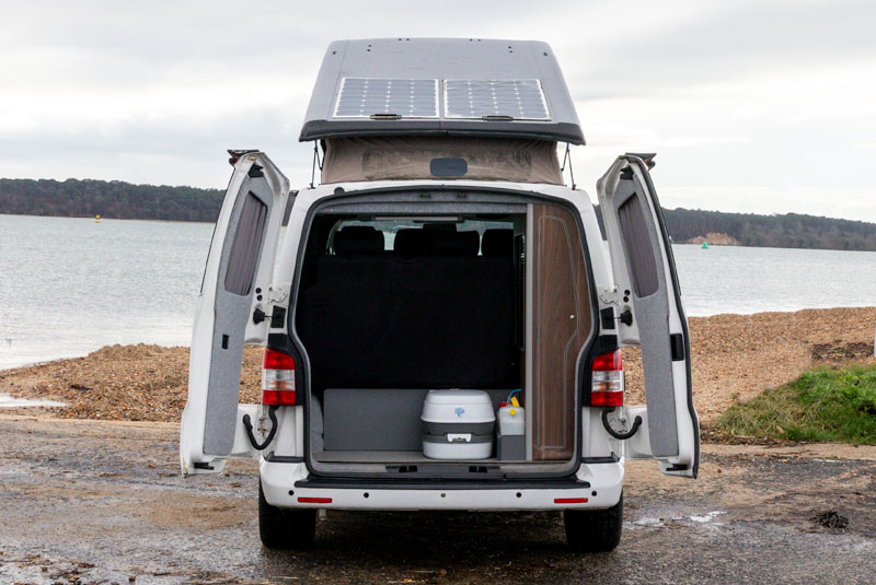 VW Transporter T5.1 Funky Dubz Camper - Rear Doors Open Roof Up