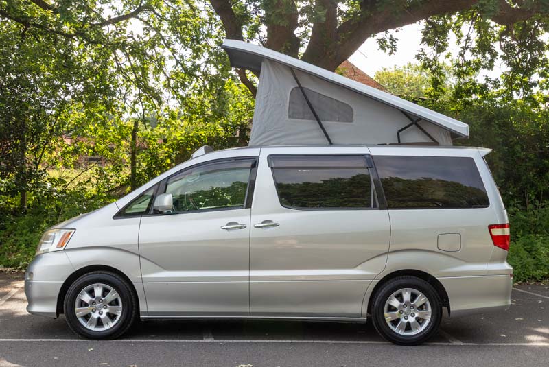 Alphard Camper - Left Side Roof Up