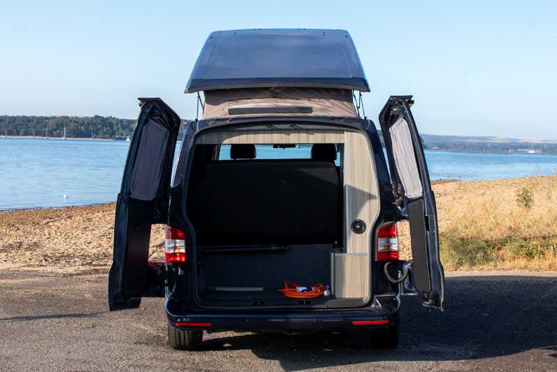 VW Transporter T5.1 140bhp SWB Highline Autohaus Ashton - Rear Doors Open Roof Up