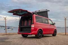 YC14KLU Doors Open Red Camper