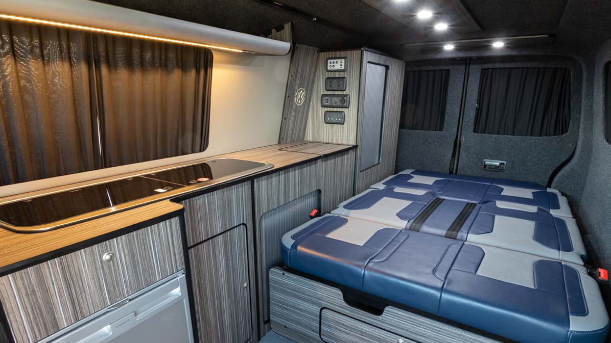 Interior of campervan after conversion