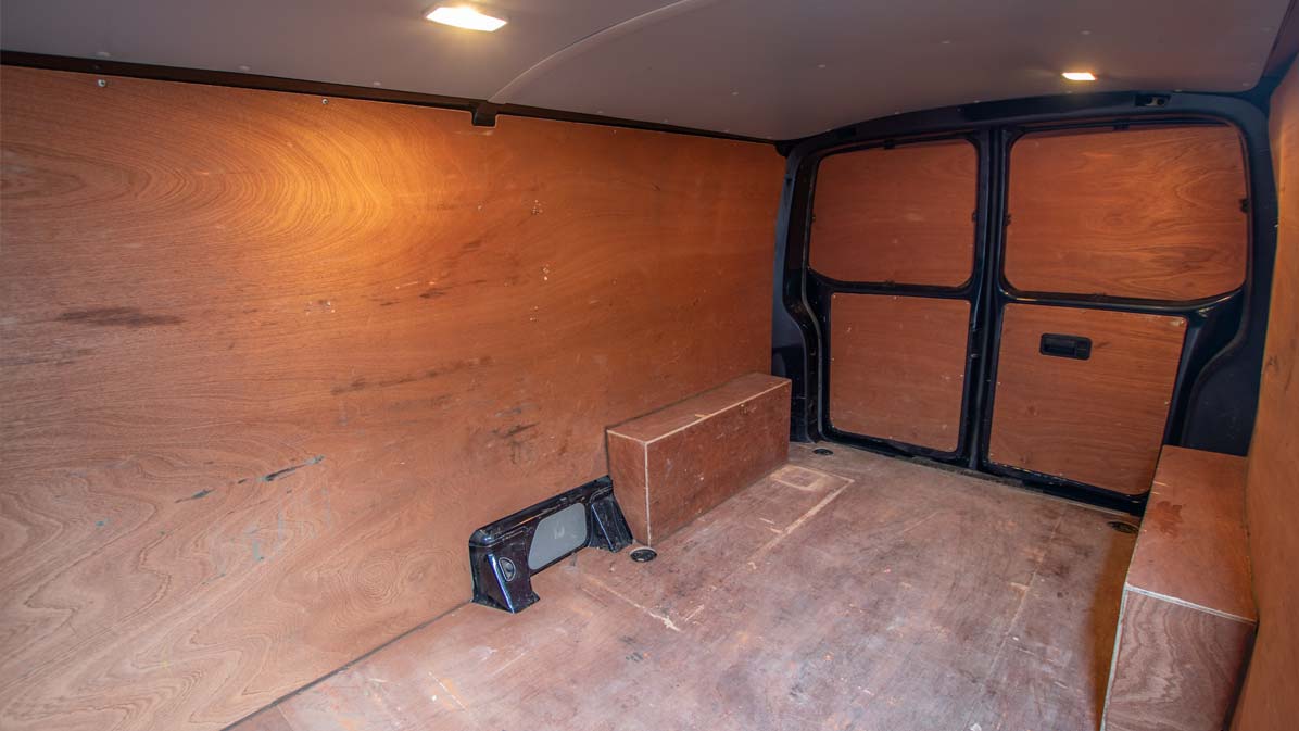 Interior of campervan before conversion